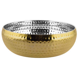 Precio al por mayor de acero inoxidable Premium tazón pesado Bélgica con color dorado martillado y un elegante diseño clásico - Product Image 1