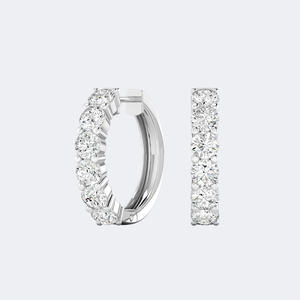 Pendientes de Aro Huggie con Diamantes Redondos de 1.00CTW, Oro de 14k, Cultivados en Laboratorio, Color D, VVS, Joyería Minimalista Pequeña para Mujer - Product Image 1