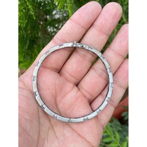 925 Silver Fashion <b>Bangle</b> <b>Bracelet</b> with Aquamarine Stone - Product Image 4