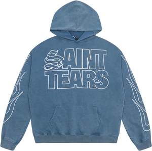 Sweat-shirts à capuche vintage surdimensionnés à imprimé graphique pour hommes avec logo personnalisé, décontractés, en coton lourd lavé à l'eau, pour l'hiver - Product Image 1