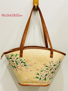 Bolso de mano de cuero con correas ecológicas hecho a mano con patrones decorativos florales únicos, nuevo modelo elegante, dos cierres de cremallera - Product Image 6