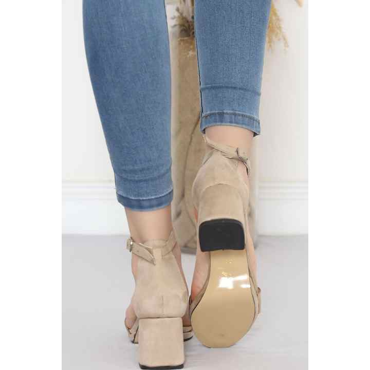 5 Cm Heeled Shoes Suedebeige - 17325.264.