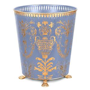 Poubelle en métal avec une belle impression numérique avec des pieds en laiton. - Product Image 2