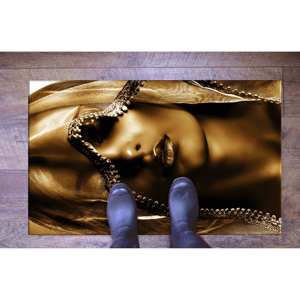 Alfombra Dorada con Retrato de Mujer, Alfombra Antideslizante, Alfombra Suave con Pelo Largo - Product Image 5