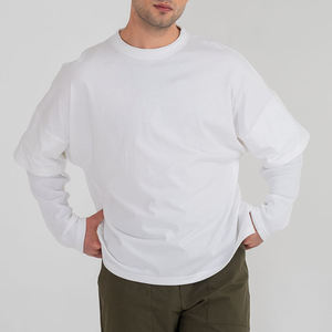 เสื้อยืดแขนสั้นผู้ชายแบบสองชั้น ผลิตตามสั่ง (OEM) ผ้าฝ้าย 100% ทรงโอเวอร์ไซส์ พร้อมพิมพ์ลายดิจิทัลและโลโก้ตามสั่ง - Product Image 4