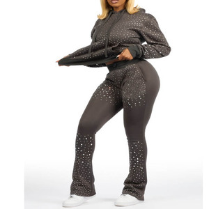 Ensemble de survêtement de sport pour femmes, jogging léger, confortable, respirant, tenue d'entraînement pour la salle de sport, la remise en forme, la course à pied - Product Image 6