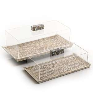 Decoración DE MESA DE BODA, soporte para servir pasteles, soporte redondeado para tarta de madreperla, soporte para tarta de madera para Hotel y restaurante - Product Image 4