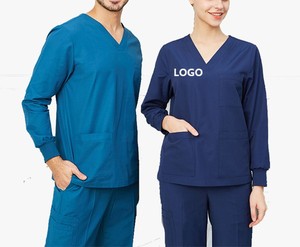 OEM Long Sleeve Custom Logo Label Dental Clinic Uniform Medical <b>Scrub</b> <b>Nurse</b> Hospital Uniform Nursing <b>Scrubs</b> Uniforms Top Pant - Product Image 1