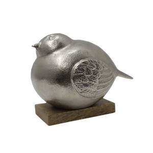 Esculturas de gorrión de aluminio con Base de madera, figuritas abstractas con acabado de níquel para el hogar, sala de estar Decoración Para, escultura de escritorio - Product Image 6