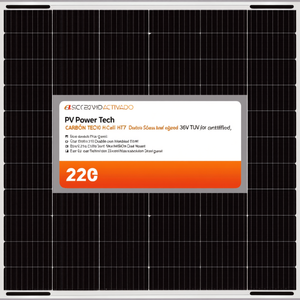 Panneau solaire PV Power Tech ECO 210 demi-cellule HJT double vitrage 36V certifié TUV - Product Image 2