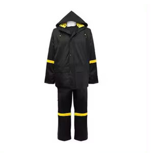 LOGO PERSONNALISÉ POLYESTER PVC REVÊTEMENT IMPERMÉABLE MOTO IMPERMÉABLE AVEC CAPUCHE VÊTEMENTS DE PLUIE AVEC BANDE RÉFLÉCHISSANTE HOMME - Product Image 1