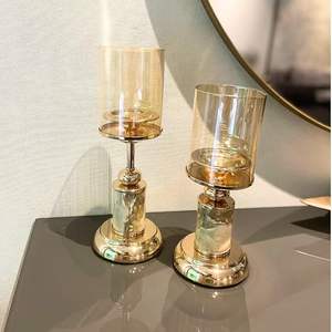 Bougeoir en métal pièce maîtresse décorative unique pour l'intérieur de la maison de la table à manger et installation d'éclairage chaud sur les supports, nouveauté - Product Image 1