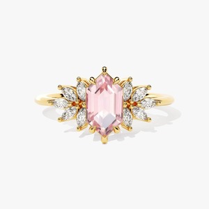 เครื่องประดับควอตซ์สีชมพูสำหรับผู้หญิงแหวนเงินสไตล์ Boho เครื่องประดับ925เงินสเตอร์ลิงทำด้วยมือของขวัญสำหรับคุณแม่ - Product Image 2