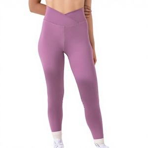 OEM Custom Logo High Waisted Workout Fitness <b>Flared</b> Straight Wide Leg Yoga <b>Legging</b> for Women - Product Image 1