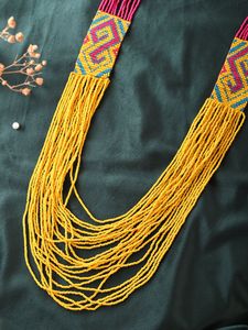 Artesanías de calidad, collar de cuentas de semillas de varios largos, joyería de abalorios con cuello en V a la moda para bodas, regalo de diseño étnico para mujeres - Product Image 2