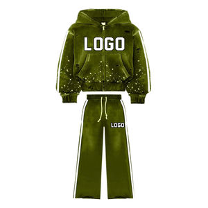 Hombres personalizados sudaderas con capucha Fabricantes de ropa de algodón mezclado peso pesado recortada Boxy Rhinestone Sudadera con capucha - Product Image 3