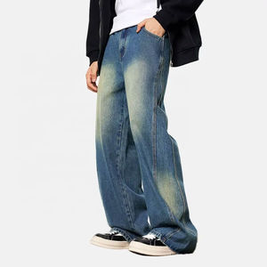 กางเกงยีนส์ทรงตรงสำหรับผู้ชายสำหรับฤดูใบไม้ผลิฤดูใบไม้ร่วงกางเกงยีนส์แฟชั่นอินเทรนด์บริการผลิตตามสั่ง - Product Image 1