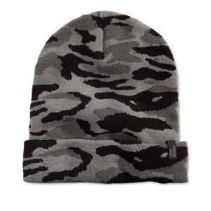 หมวกบีนนี่ลายพรางสีเทาสำหรับผู้ชาย Steve Madden ไซส์เดียว ผลิตจากผ้าถัก วัสดุโพลีเอสเตอร์ให้ความอบอุ่น - Product Image 1