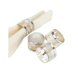 Anillos de servilletas de Coral decorativos, accesorios de boda, caja brillante, estilo de imagen, embalaje Uds., Color perla Madre y Material de latón - Product Image 1