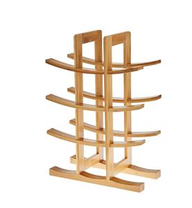 Casier à vin en bambou naturel 12 bouteilles, rouge, 15.75x5.75x1.75 pouces - Product Image 1