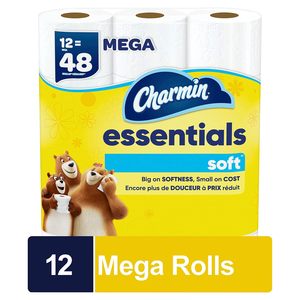 Papel higiénico suave Charmine Essentials, 12 mega rollos, 330 hojas por rollo - Product Image 4