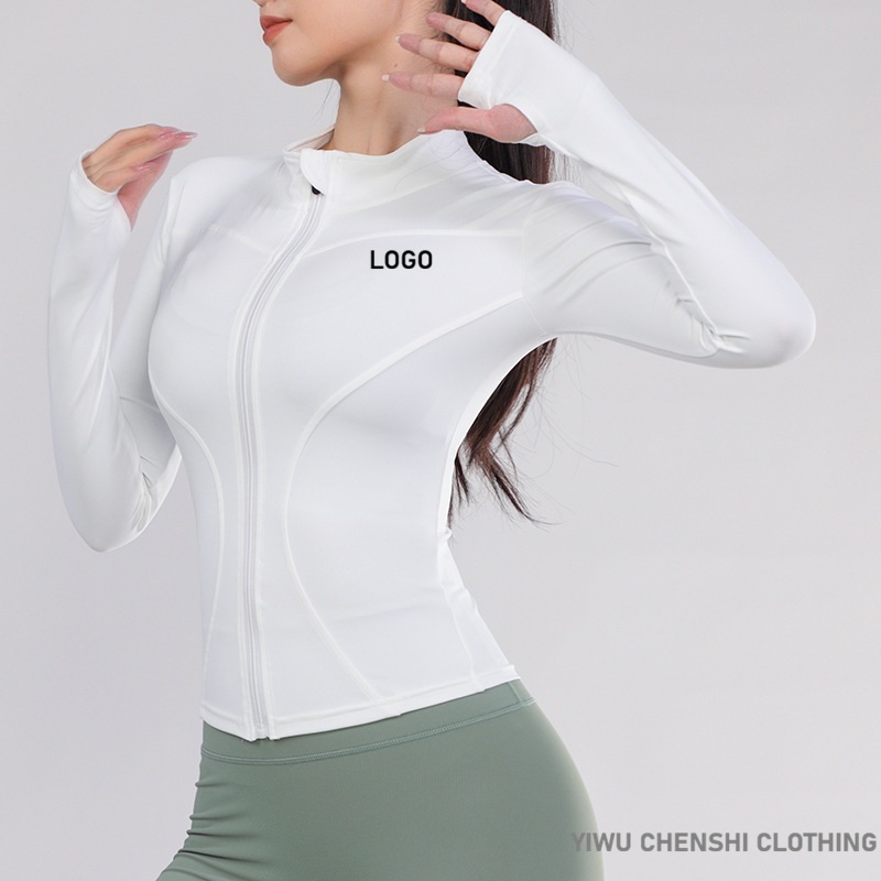 Women Slim Fit Yoga Jacket Long Sleeve Fitness Running Top Quick-Dry Training Sportswear Slim Sports Jacket Women Training Top