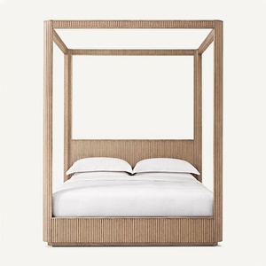 Cama de Roble con Diseño Moderno y Tamaño Personalizable, con Cabecero Alto y Dosel Byron para Dormitorio - Product Image 6
