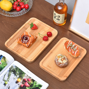 Ensemble de plateaux de service rectangulaires en bambou - Product Image 2