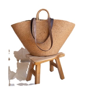 Beach Straw <b>Small</b> Shoulder Bag With Drawstring Lining for Women Crochet Macrame Beach Bags Direct From Indian Supplier - Product Image 1