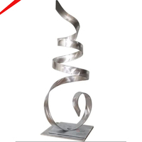 Look moderne argent fini métal acier inoxydable décoration intérieure sculpture de bureau pour chambre bureau