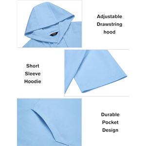 Conjunto personalizado de ropa informal de verano para hombre, camiseta atlética transpirable con capucha y pantalones cortos para entrenamientos y días de relajación - Product Image 3