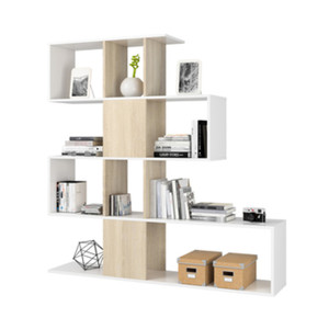 ชุดตู้หนังสือซิกแซก 145x28x145 สีขาวซีเมนต์ - Product Image 2