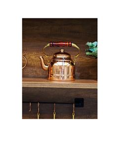 Tetera tradicional de cobre apta para cocinar en estufas de gas con mango ergonómico y superficie pulida - Product Image 2