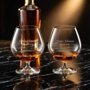 Copas de Vino de Cristal Soplado a Mano, Copas de Coñac de Cristal Grabadas Personalizadas para Sherry, Whisky, Licor, Estilo Vintage, Capacidad de 31.2 oz - Product Image 2