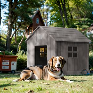 Caseta para Perros de Lujo para Exteriores, Impermeable, con Techo Inclinado, de Polipropileno, Venta al Por Mayor del Fabricante - Product Image 3