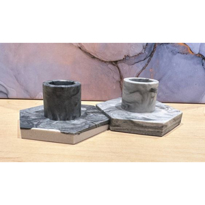 New Modern Design Hexagon 3 Colors Marble <b>Tea</b> Light Candle Holders Candle <b>Stand</b> and Votives for Wedding Party Use in Low Price - Product Image 5