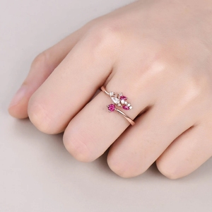 แหวนเพชรเครื่องประดับทอง18kt พลอยทัวร์มาลีนสีชมพูธรรมชาติหรูหราดีไซน์ใหม่แหวนทองทึบแหวนประดับเพชรแท้พร้อมแหวนเพชรแท้ - Product Image 5