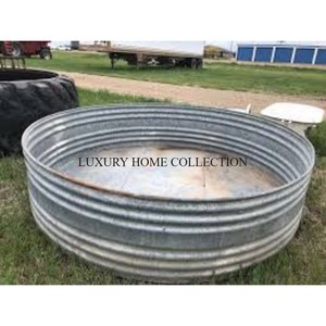 Bac à eau de jardin en métal galvanisé vintage fini brillant pour conteneur jardinage plantation de fleurs et esthétique extérieure - Product Image 6