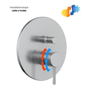 Rubinetti da bagno e doccia serie Jazz Art miscelatore a leva singola integrato con deviatore a 2 vie e sistema di installazione in nichel - Product Image 3