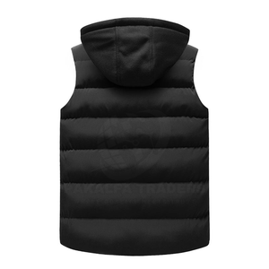Sweat à capuche utilitaire sans manches à bulles pour hommes, gilet bouffant de haute qualité pour l'hiver, tissu tissé de style décontracté, vêtements d'extérieur, fermeture à glissière - Product Image 6