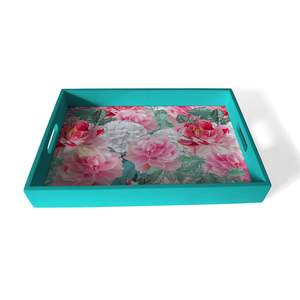 Elegante Bandeja Decorativa Ligera de Bambú con Diseño Floral Vibrante Impreso en Esmalte, Apta para Lavavajillas, Duradera y Resistente - Product Image 3