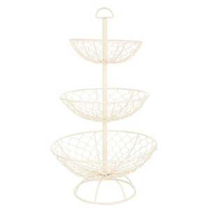 Industria tendencia Alambre de hierro Metal 2 niveles cesta de frutas Color negro Decoración de mesa Hotel restaurante tamaño personalizado - Product Image 4