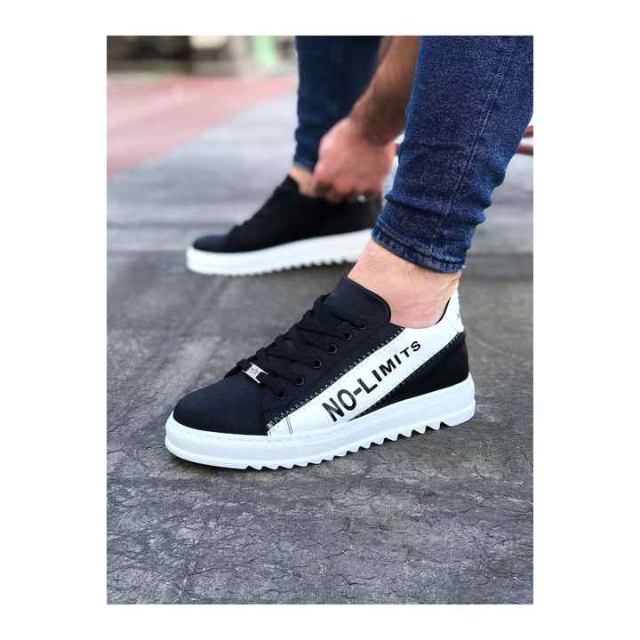 WG027 Black White No Limit Men's Casual Shoes
