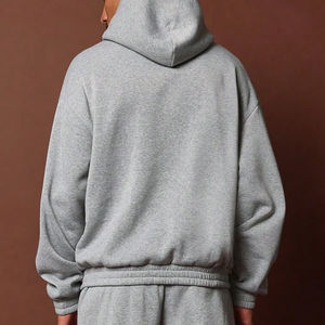 Sweat-shirt à capuche avec poche surdimensionné pour homme, qualité supérieure, logo personnalisé, tissu doux, épaules tombantes, solide, sans ficelle, hiver - Product Image 4