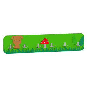 BEBEJI Porte-manteau mural moderne en bois de haute qualité sur le thème de la forêt avec crochets chromés, écologique pour les maternelles - Product Image 1