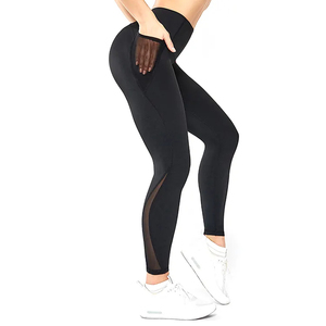 Nouveau Leggings de gymnastique taille haute pour femmes 100% coton pantalon de Yoga respirant avec poches vêtements de Fitness d'entraînement décontractés - Product Image 2