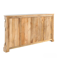 Buffet/Credenza rustique en bois massif et rotin, style bohème côtier, grand format, 4 tiroirs, pour hôtel, cuisine, salle à manger, salon