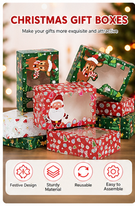 Custom Printed <b>Christmas</b> Window Gift <b>Box</b> Snowman Folding Paper Candy Cookie Holiday Xmas Packaging Wholesale Supplier Factory - Product Image 2