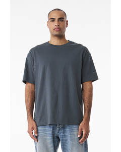 Alta calidad 100% algodón de los hombres de gran tamaño Vintage azul marino Boxy camiseta con hombro caído cuello falso personalizable diseño liso - Product Image 2