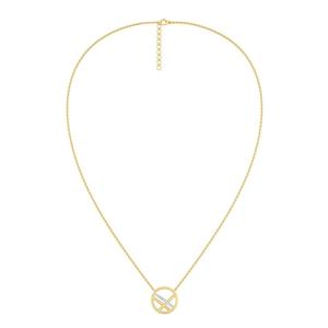 Collar de diamantes 0,04 CTS, collar de diamantes redondos sin conflictos de Halo de diamantes cultivados en laboratorio de oro de 14 quilates, joyería creada en laboratorio para ella - Product Image 3